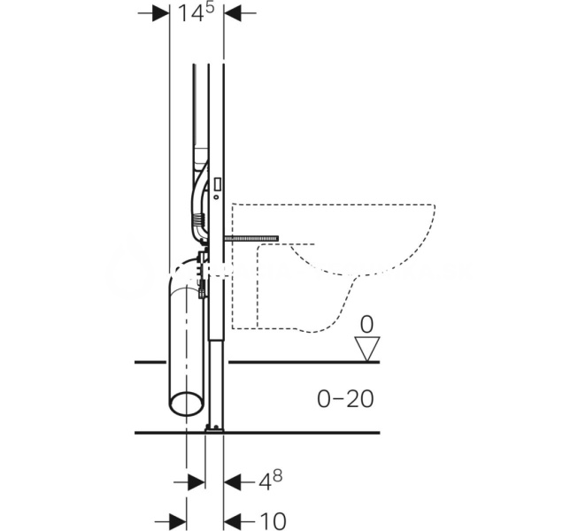 Geberit Duofix pre závesné WC, 114 cm, s podomietkovou splachovacou nádržkou Sigma 8 cm 111.794.00.1