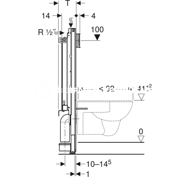 Geberit Duofix pre masívne konštrukcie pre závesné WC, 112 cm, s podomietkovou splachovacou nádržkou Sigma 12 cm 440.355.00.2
